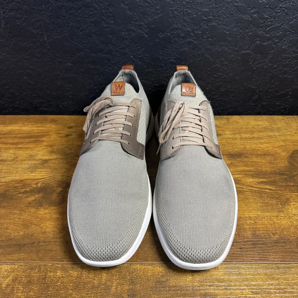 Wolf & Shepherd SwiftKnit Derby Grey Knit Leather Hybrid Sneaker Mens 11 W 13